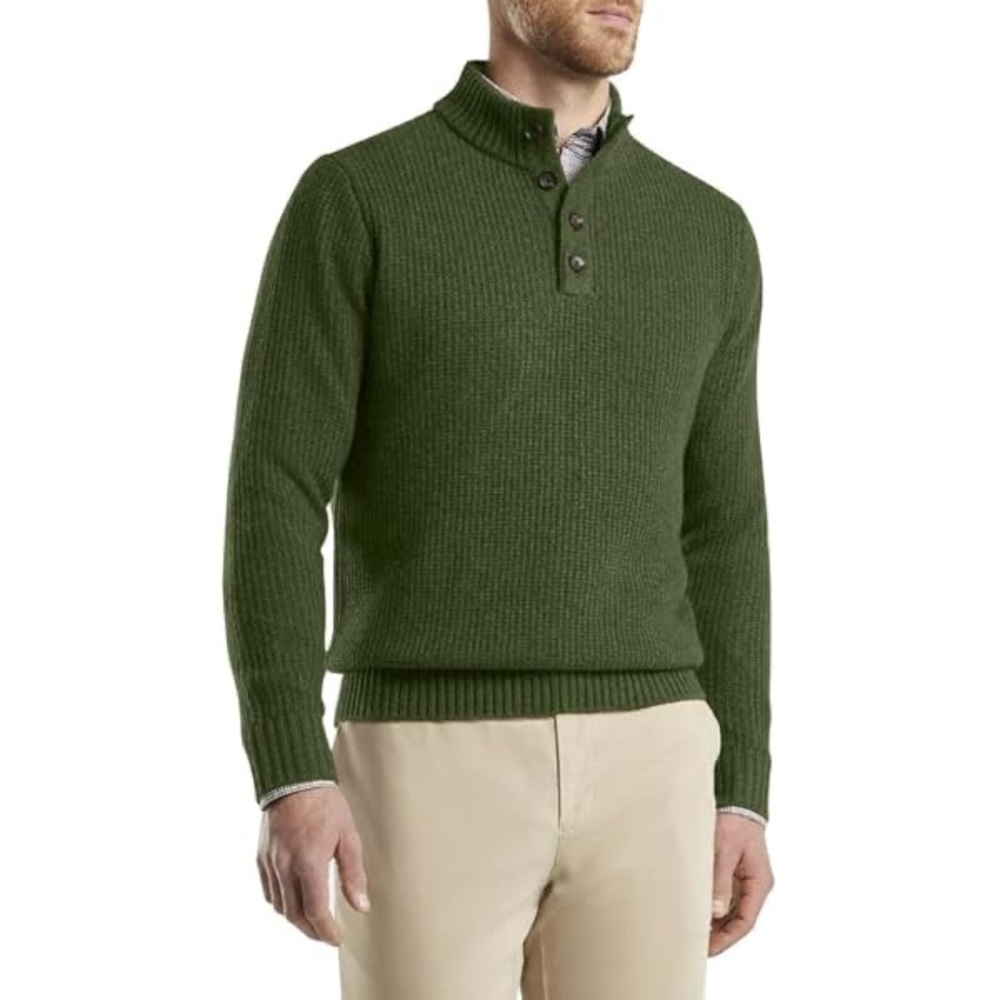 Banana Republic Men's Olive Zip-Up Sweater